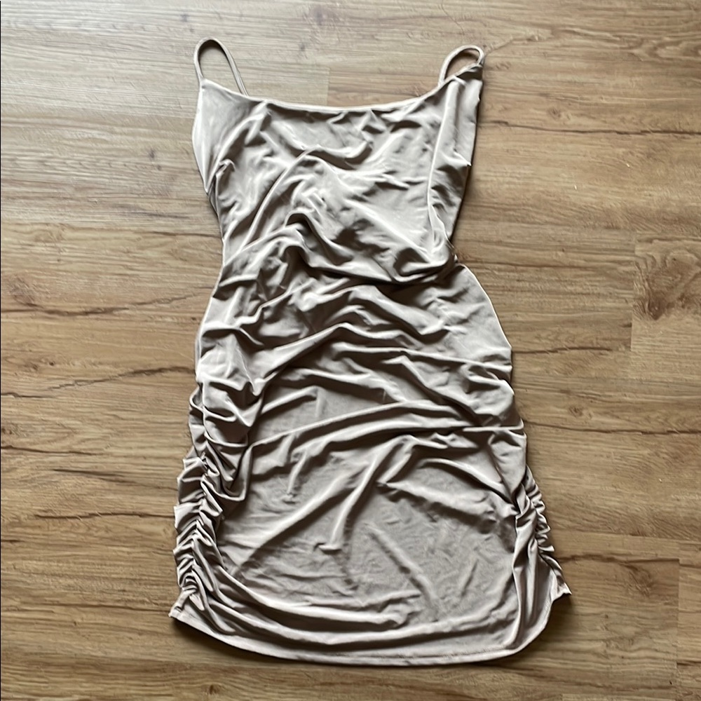Tan mini going out dress size XL
